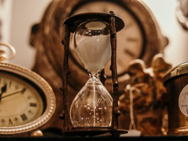 Clock in a nursery during autumn